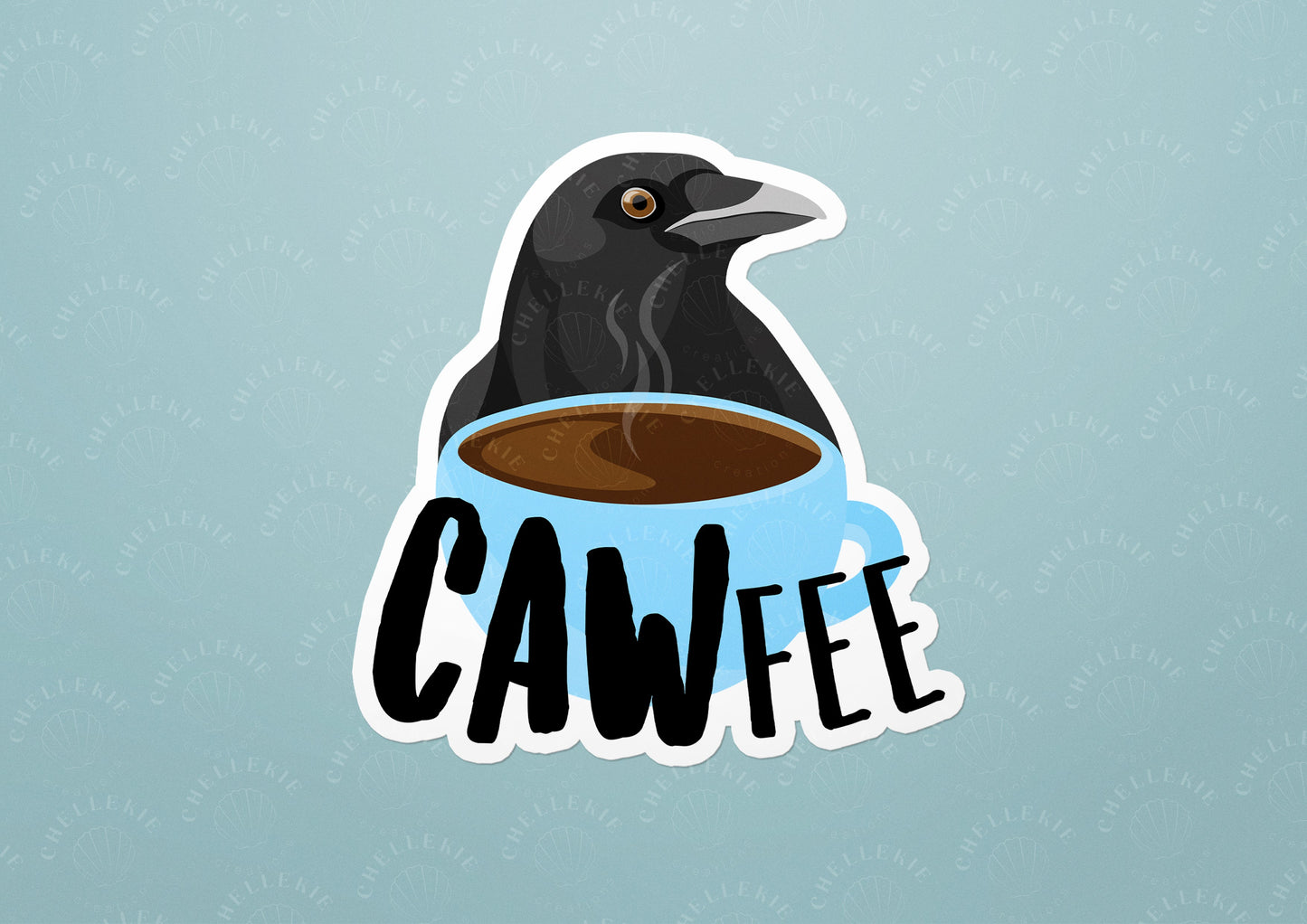 "CAWfee" Vinyl Sticker - Chellekie Creations