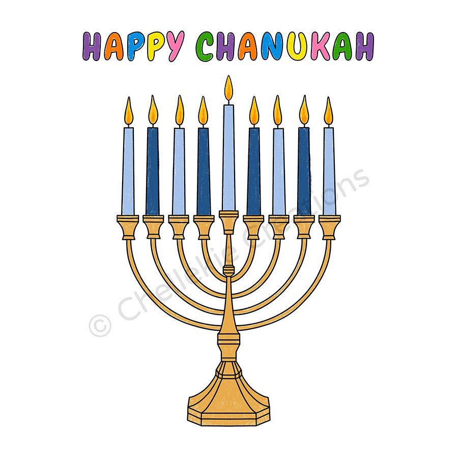 FREE Happy Chanukah Print-At-Home Colouring Page (English) - Chellekie Creations