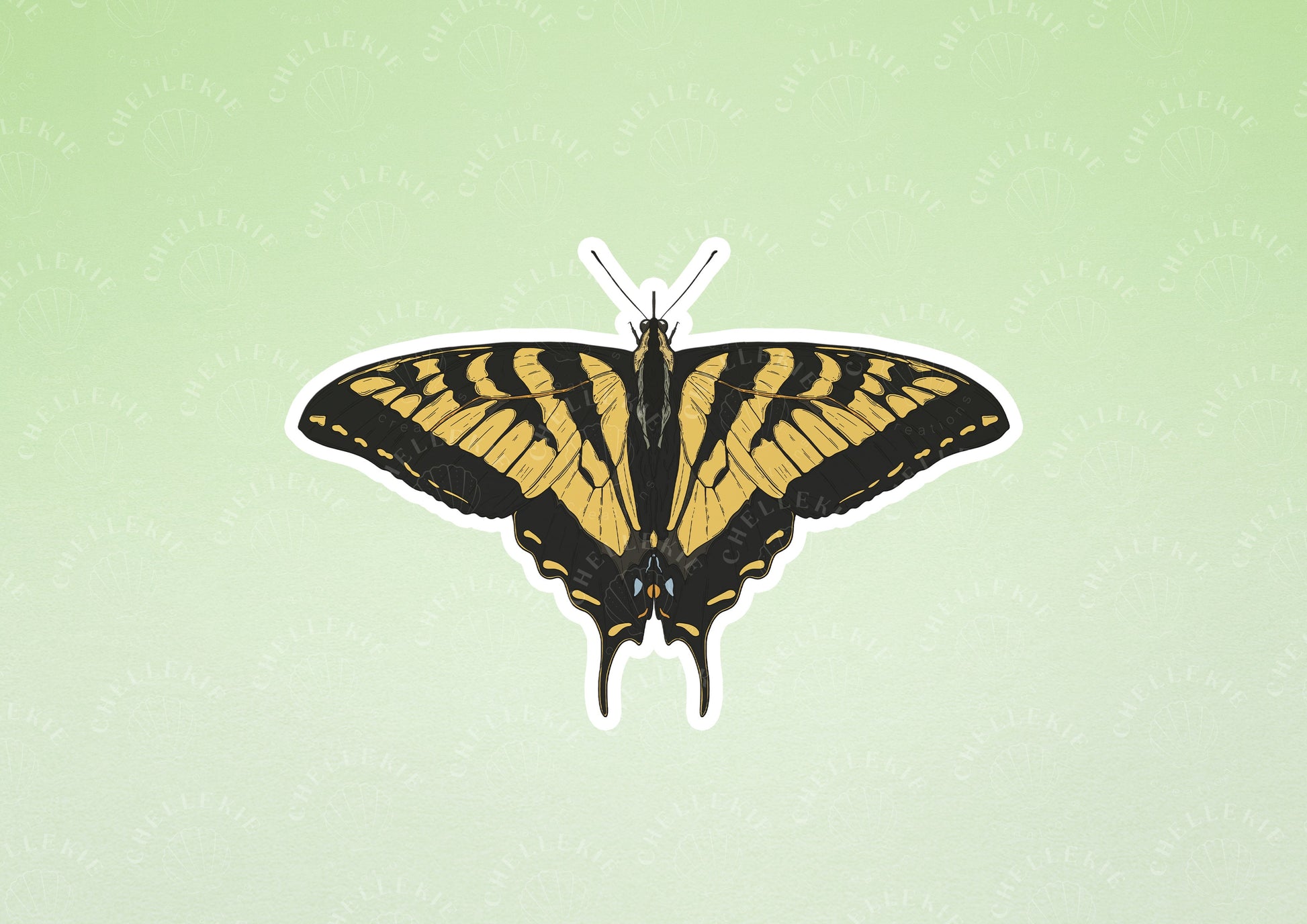 Western Tiger Swallowtail Butterfly Sticker - Chellekie Creations